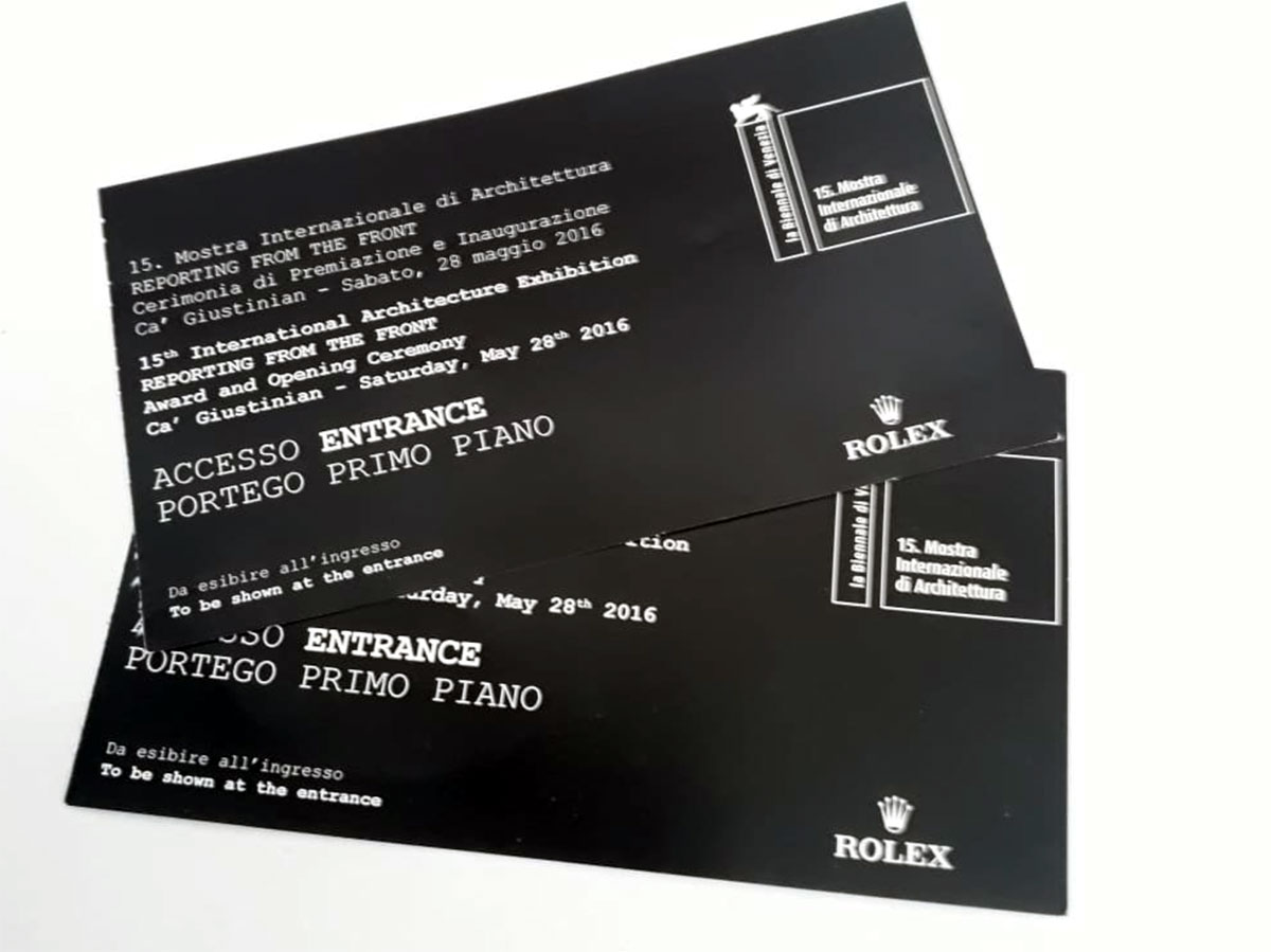Tickets for the Architecture Biennial Cocktail 2016