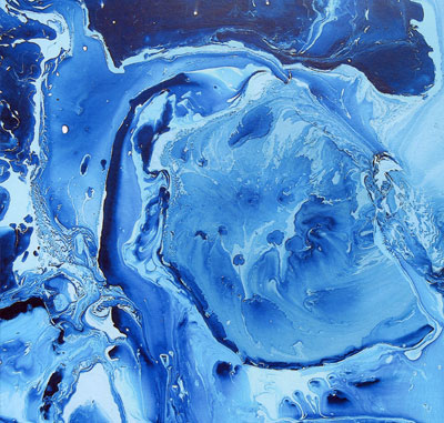 Fragmento de una pintura fractal de color azul